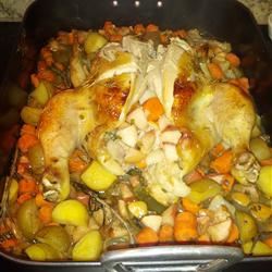 Roast Chicken with Apple, Onions, and Potatoes 