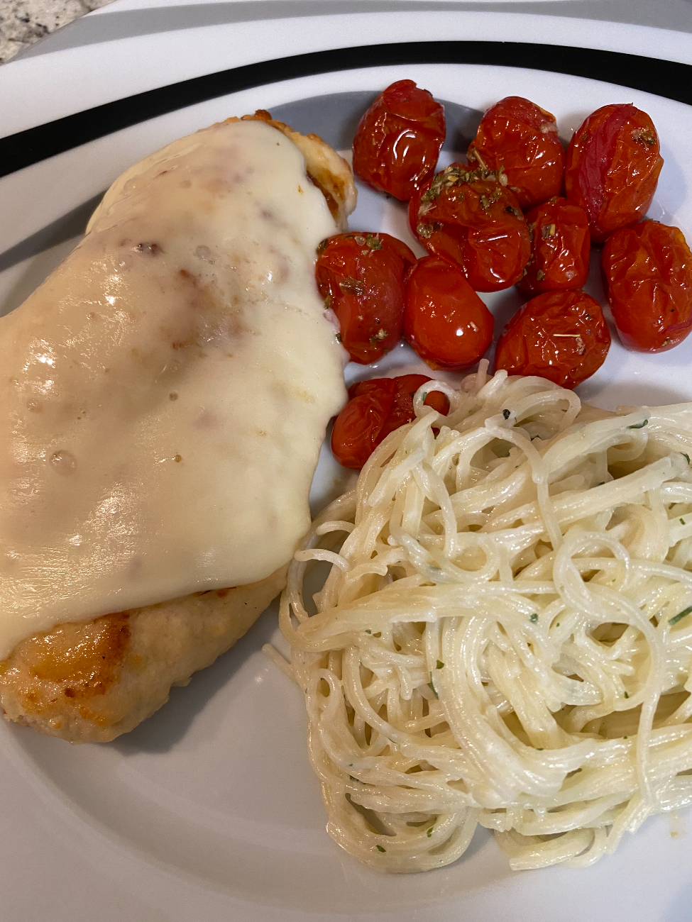 Parmesan Chicken Sheet Pan Dinner with Roasted Cherry Tomatoes 
