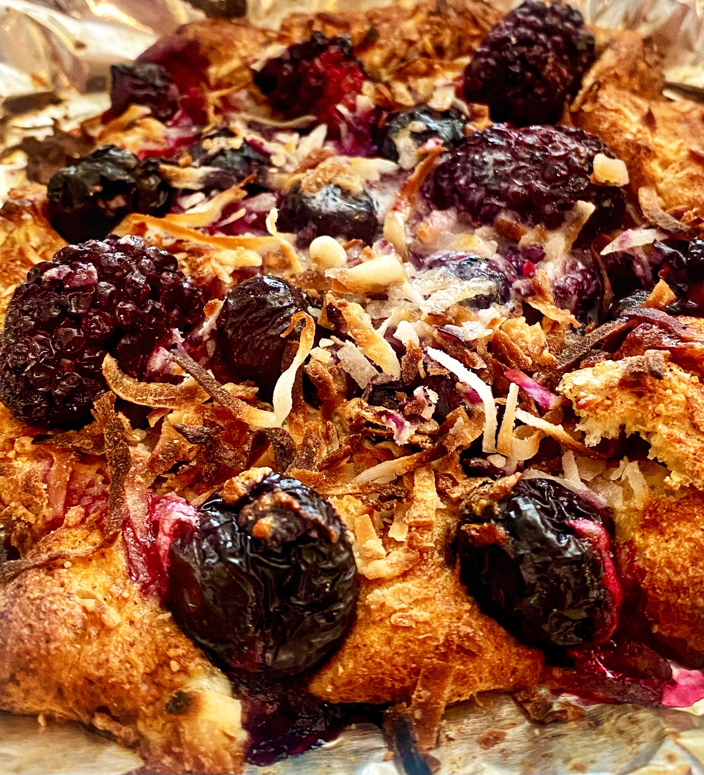 Coconut and Berry French Toast Bake