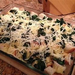 Make-Ahead Spinach and Mozzarella Breakfast Strata