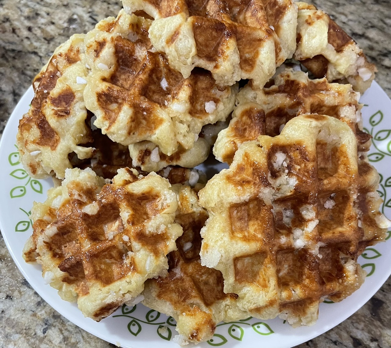 Liege Belgian Waffles with Pearl Sugar 