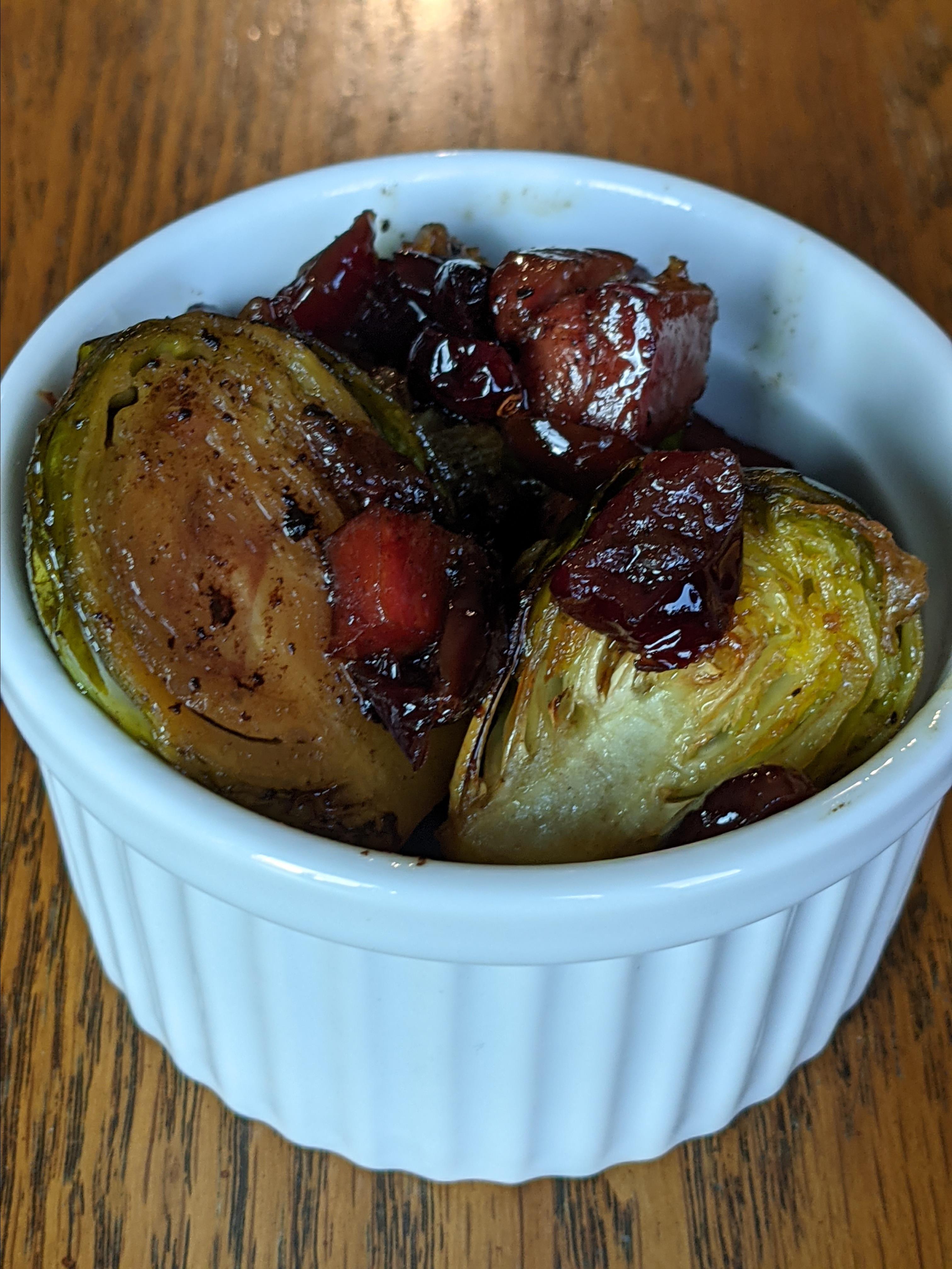 Roasted Brussels Sprouts with Cranberries 