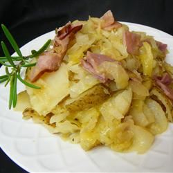 Skillet Ham, Cabbage, and Potatoes