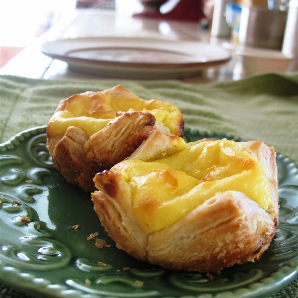 The Pies and Tarts episode of Season 2 featured egg custard tarts as the technical challenge. These Portuguese custard tarts feature a rich eggy custard poured into pastry-lined muffin cups and baked to a beautiful finish. Recipe reviewer Ana Perry says, "These are just like the Pasteis I get from the bakery down the street. They are so yummy and easy to make."
                          