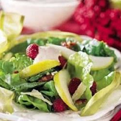 Pear Salad with Raspberry Cream
