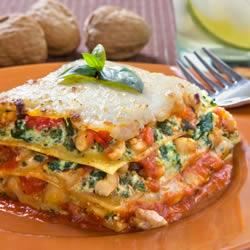 Spinach Lasagna with Walnut Pesto