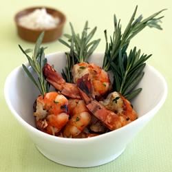 Grilled Rosemary Shrimp Skewers with Sea Salt