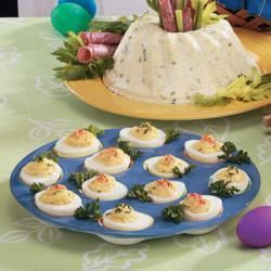 Three-Cheese Deviled Eggs