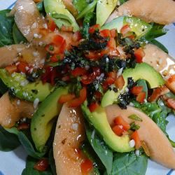 Spinach Cantaloupe Salad with Mint 