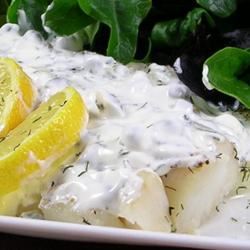 Baked Flounder With Dill And Caper Cream 
