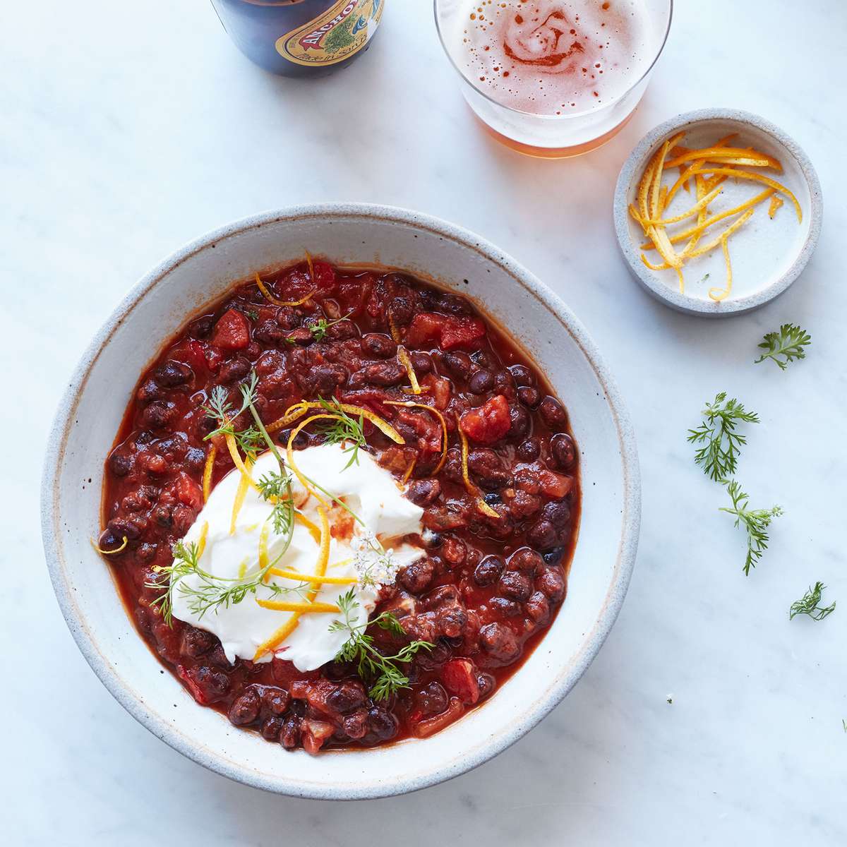Vegetarian Black Bean Chili With Ancho And Orange Recipe - Ellie Krieger | Food & Wine