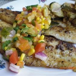 Catfish with Tropical Fruit Salsa Patty Cakes