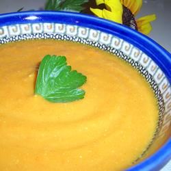 Sweet Potato and Carrot Soup with Cardamom 