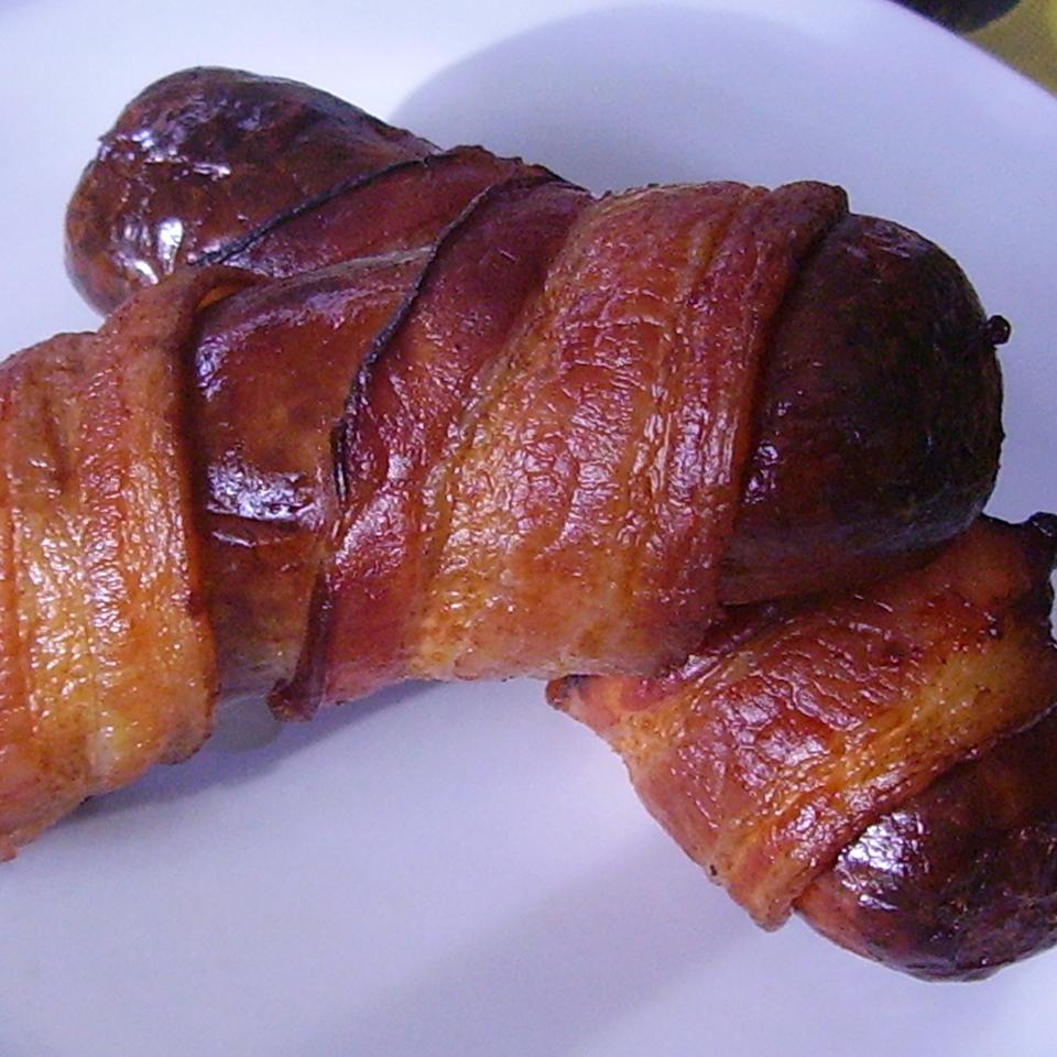 Bacon Wrapped Bratwurst 