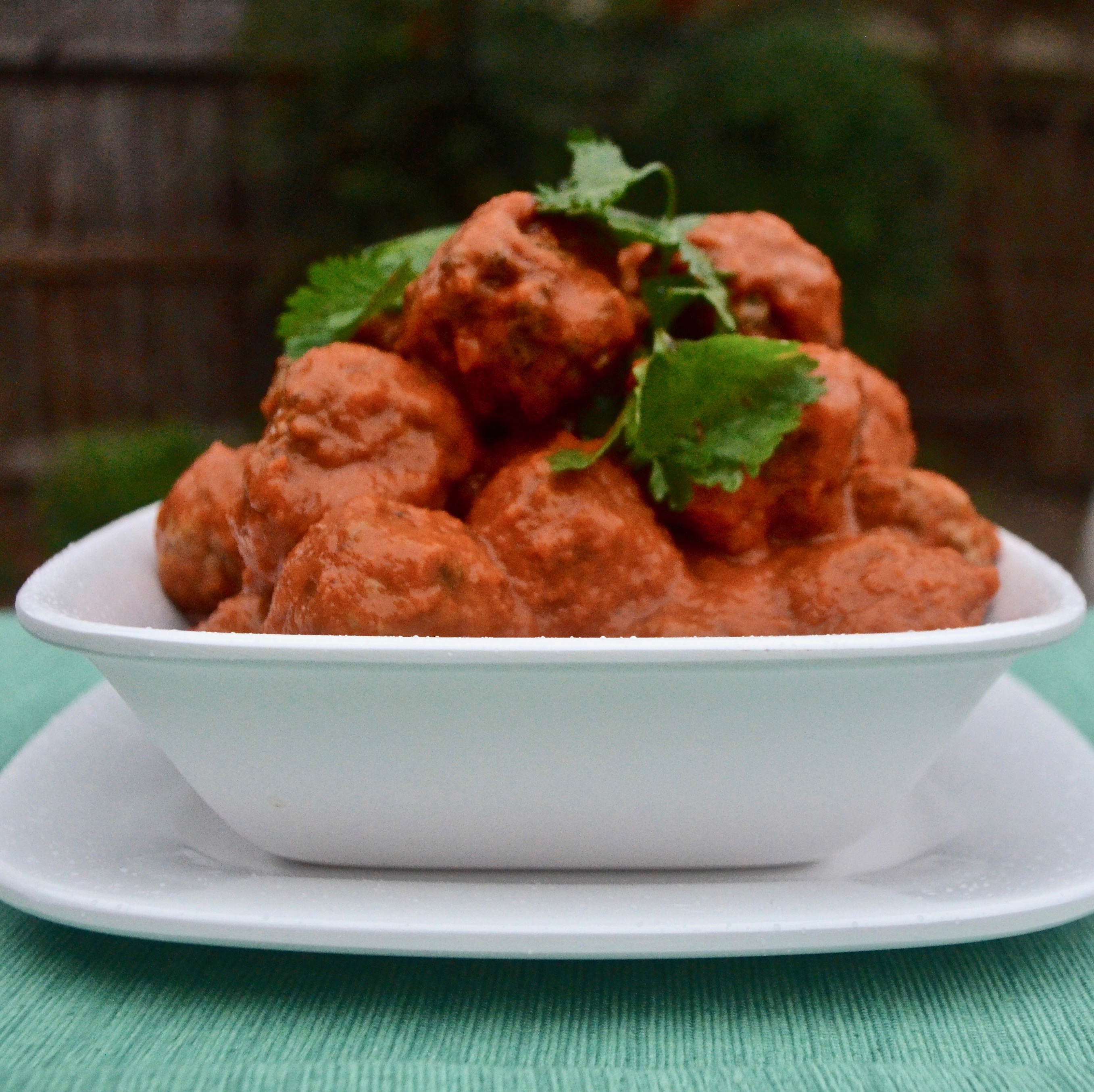 Thai Meatballs in a Tomato Coconut Curry Sauce 