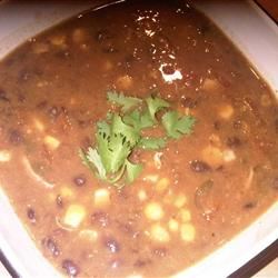 Spicy Slow Cooker Black Bean Soup 
