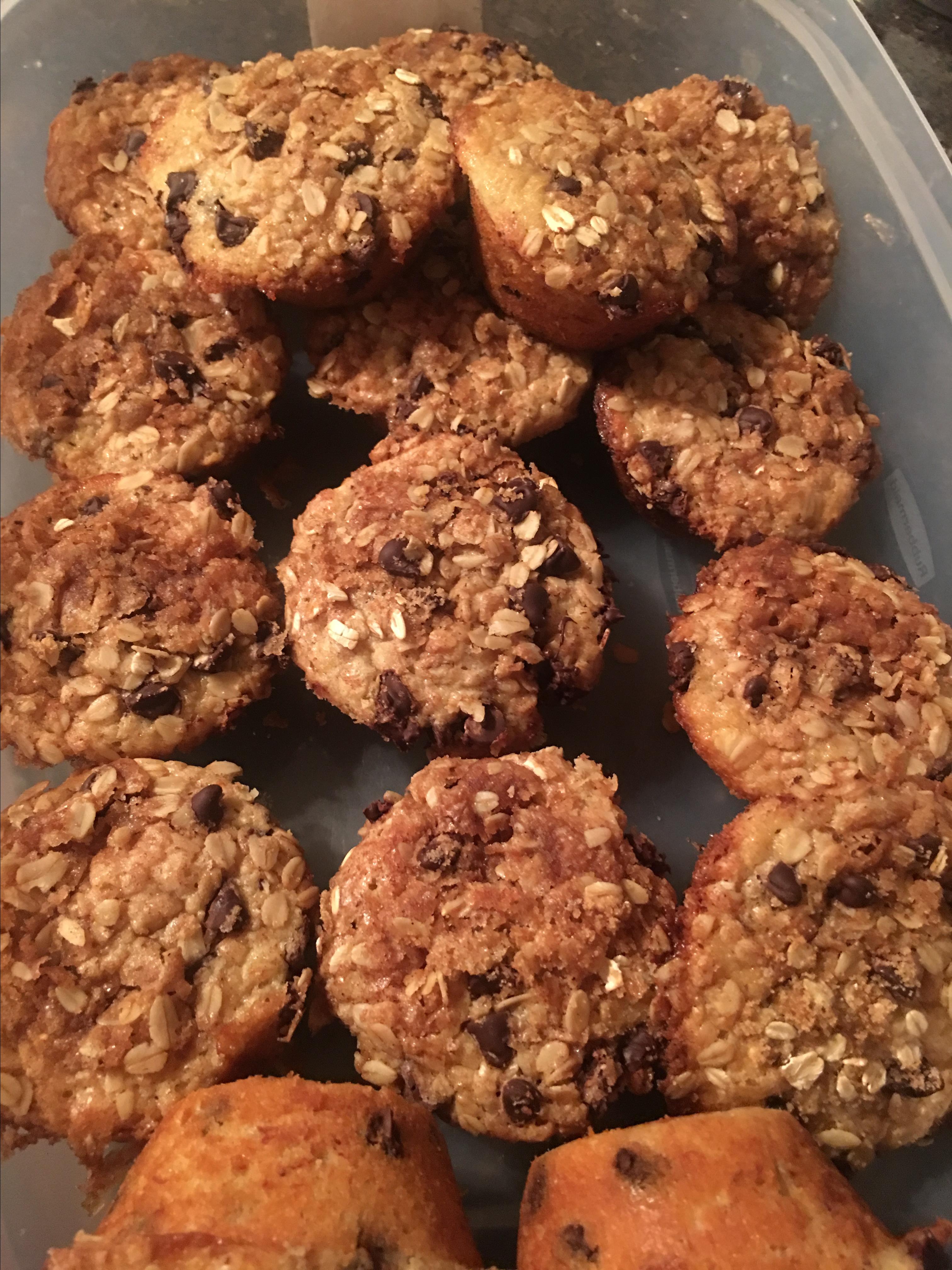 Banana Oat Muffins with Sour Cream 
