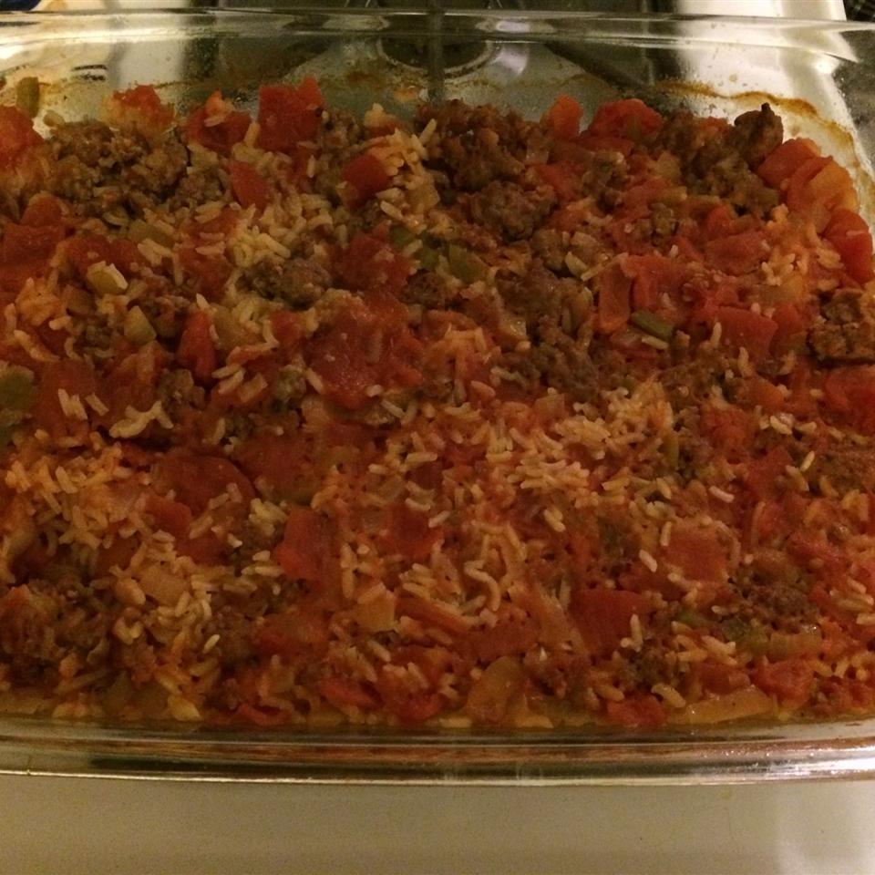 Spicy Sausage and Rice Casserole 