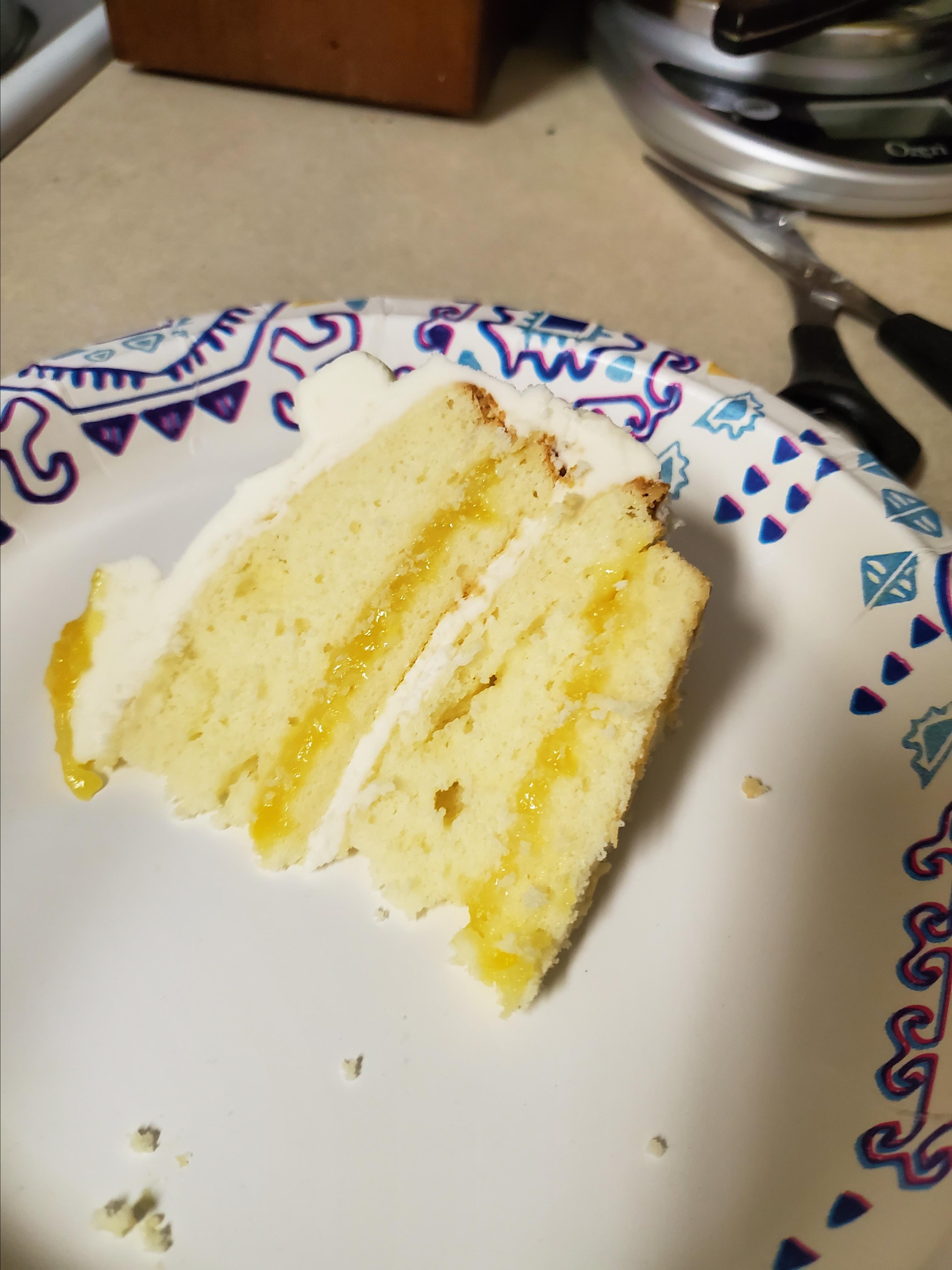 Lemon Cake with Lemon Filling and Lemon Butter Frosting 