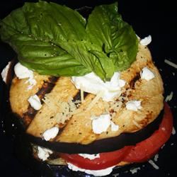 Grilled Eggplant, Tomato and Goat Cheese 