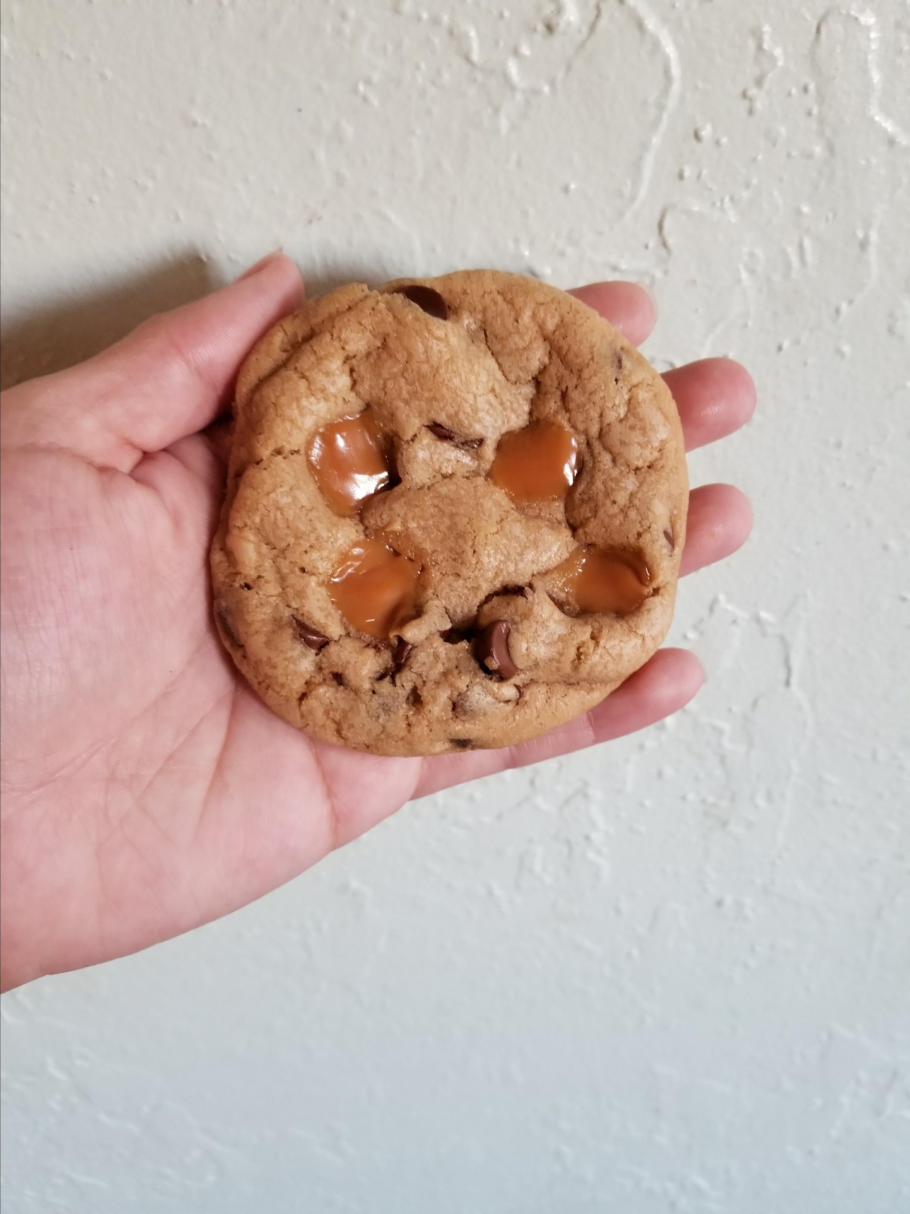 Salted Caramel Chocolate Chip Cookies 