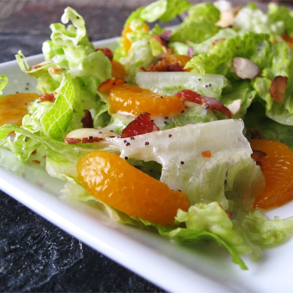 Romaine and Mandarin Orange Salad with Poppy Seed Dressing 