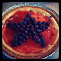 Red, White, and Blueberry Cheesecake Pie 