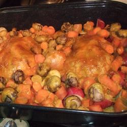 Honey Curried Roasted Chicken and Vegetables KG