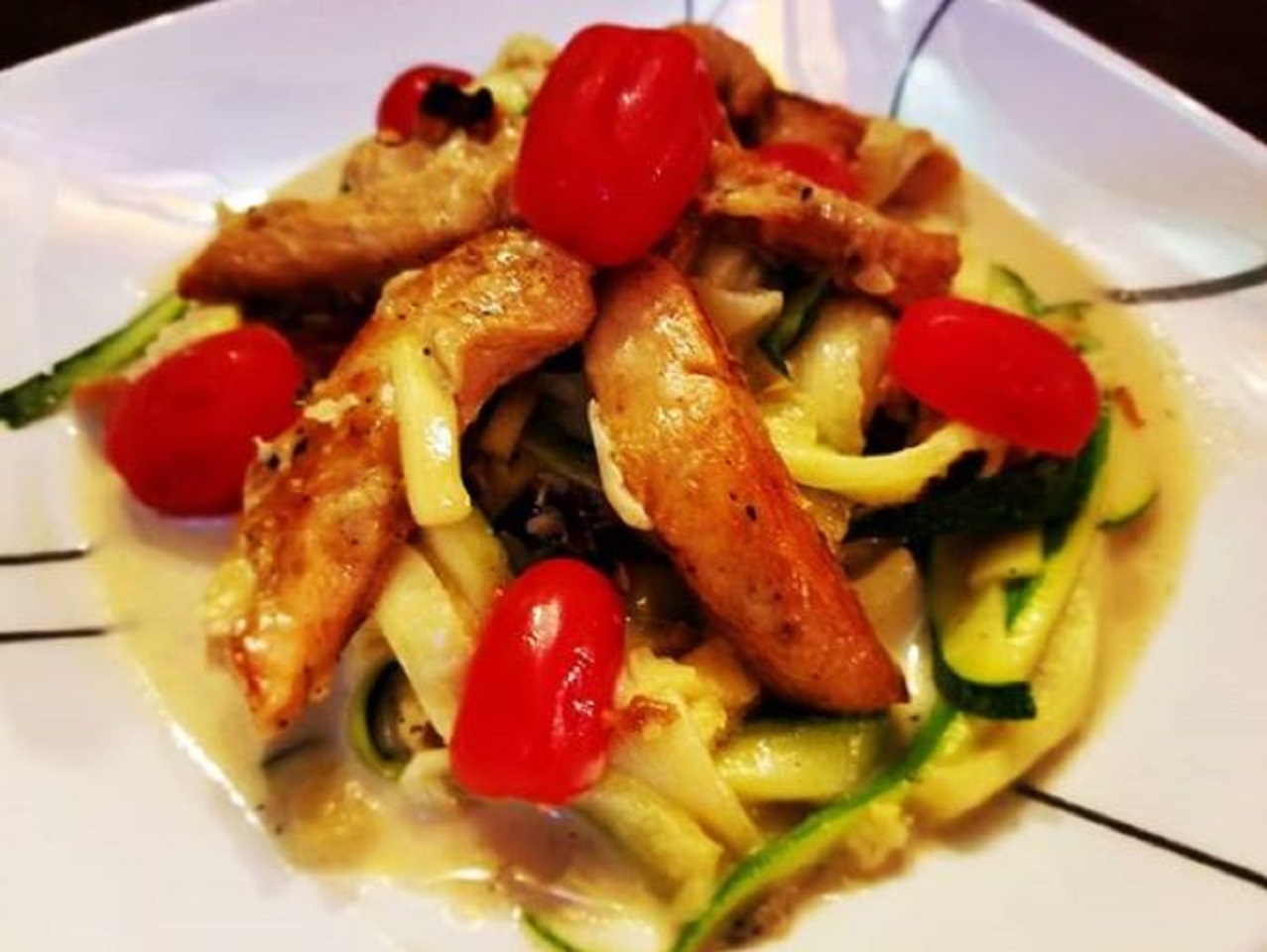 Mike's Epic Zoodle Fettuccine Alfredo with Chicken 