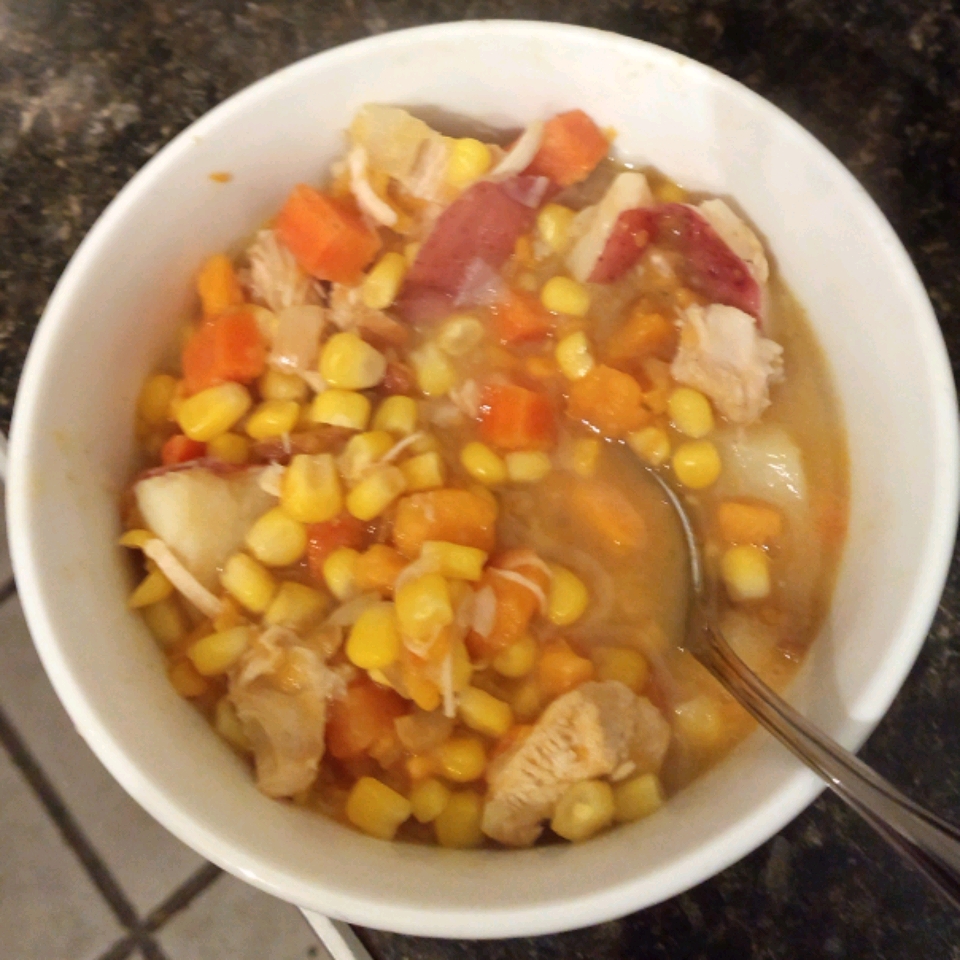 Fall Corn Rotisserie Chicken Soup 