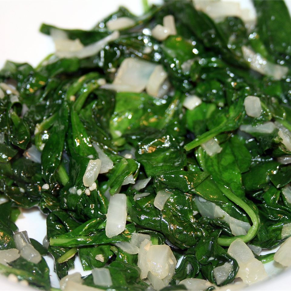 Fast and Easy Spinach with Shallots RebeccaD
