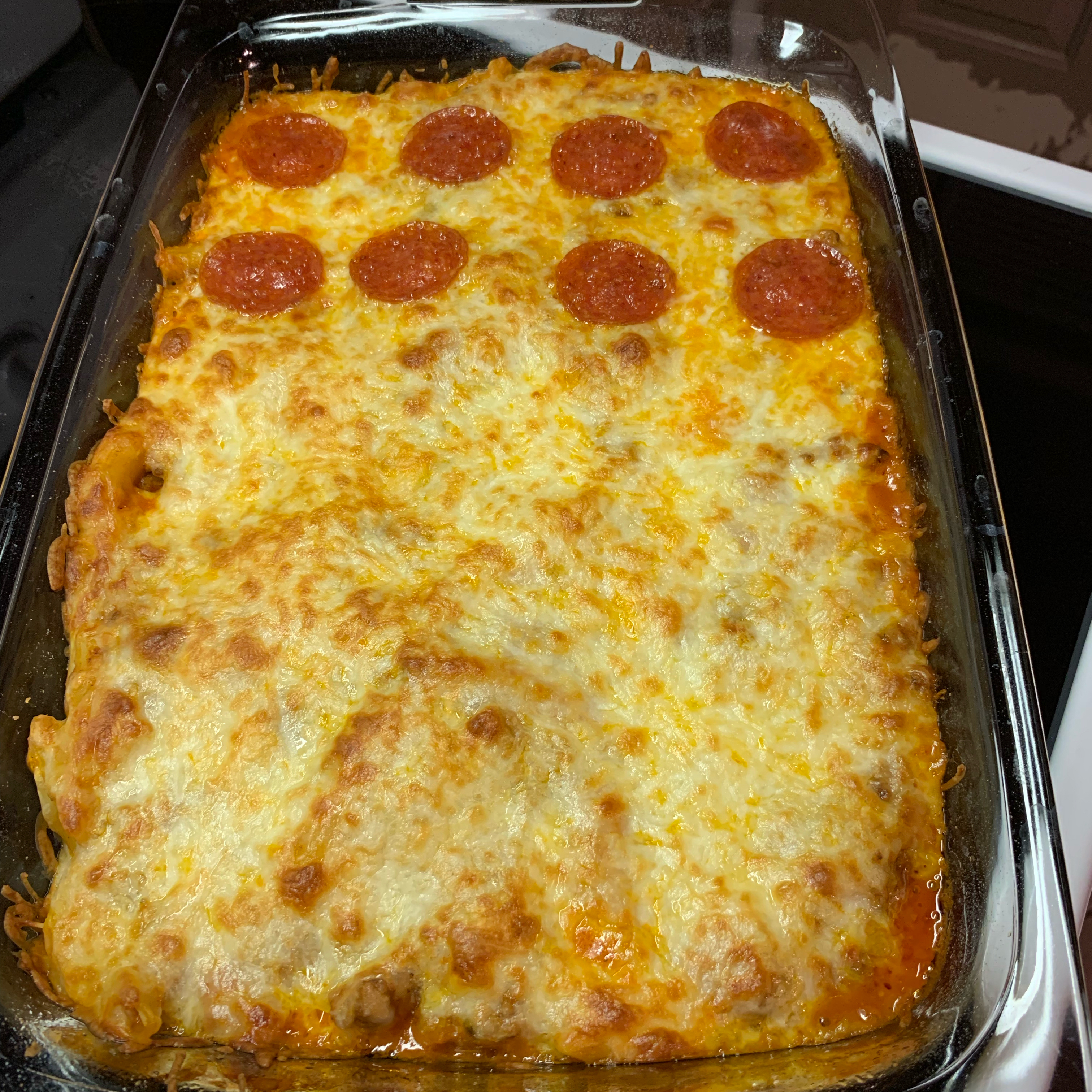 Pizza Pasta Bake with Sausage 