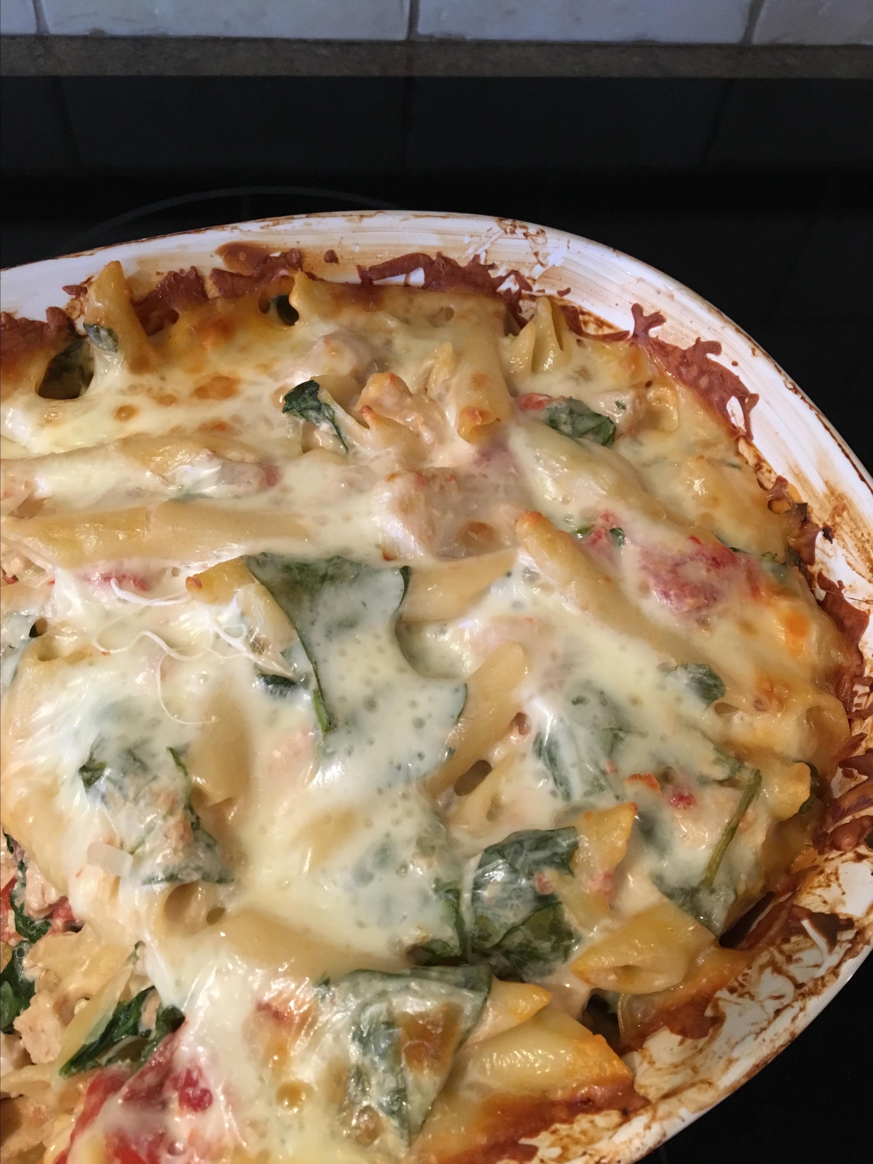 Chicken, Spinach, and Cheese Pasta Bake Tammy Nelson