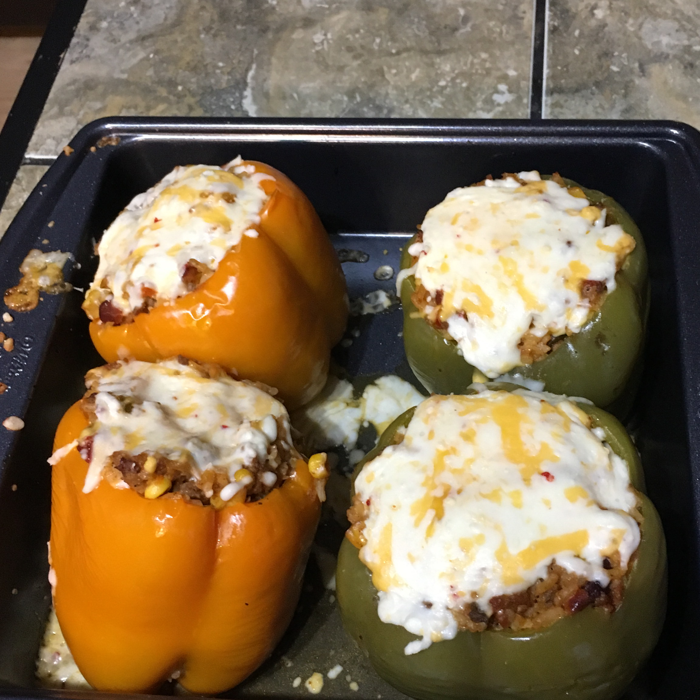 Spanish Rice Stuffed Bell Peppers 