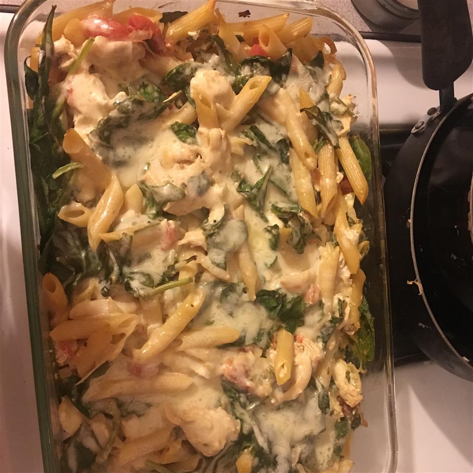 Chicken, Spinach, and Cheese Pasta Bake 