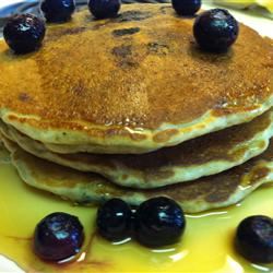 Oatmeal and Wheat Flour Blueberry Pancakes 