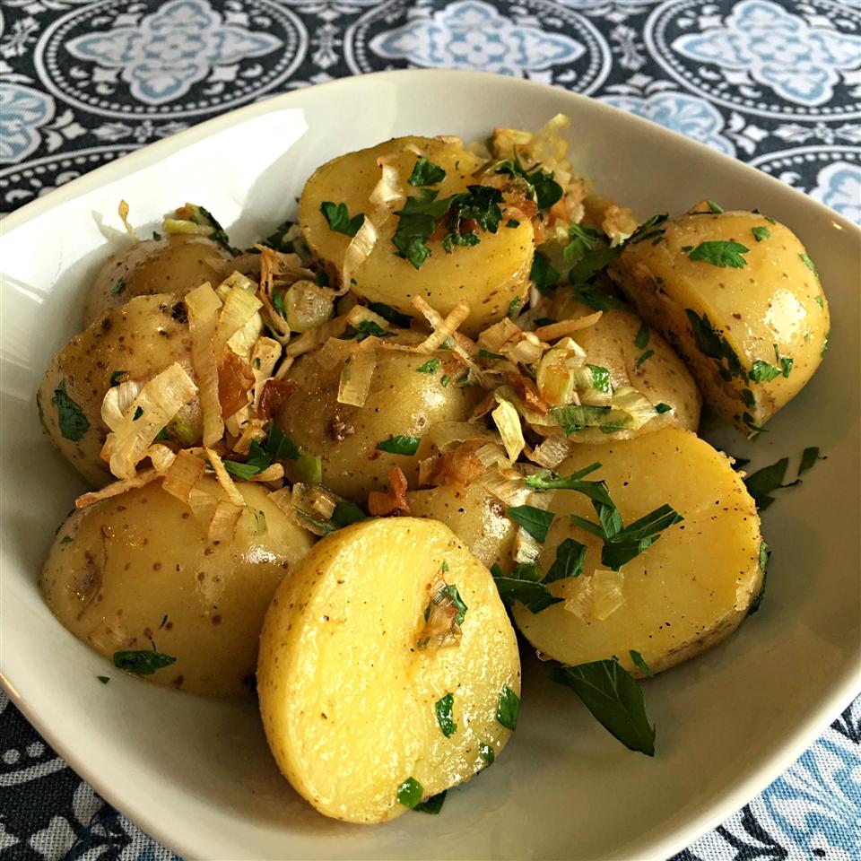 Buttery New Potatoes with Leeks and Parsley 
