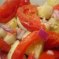 Cucumber, Tomato, and Red Onion Salad 