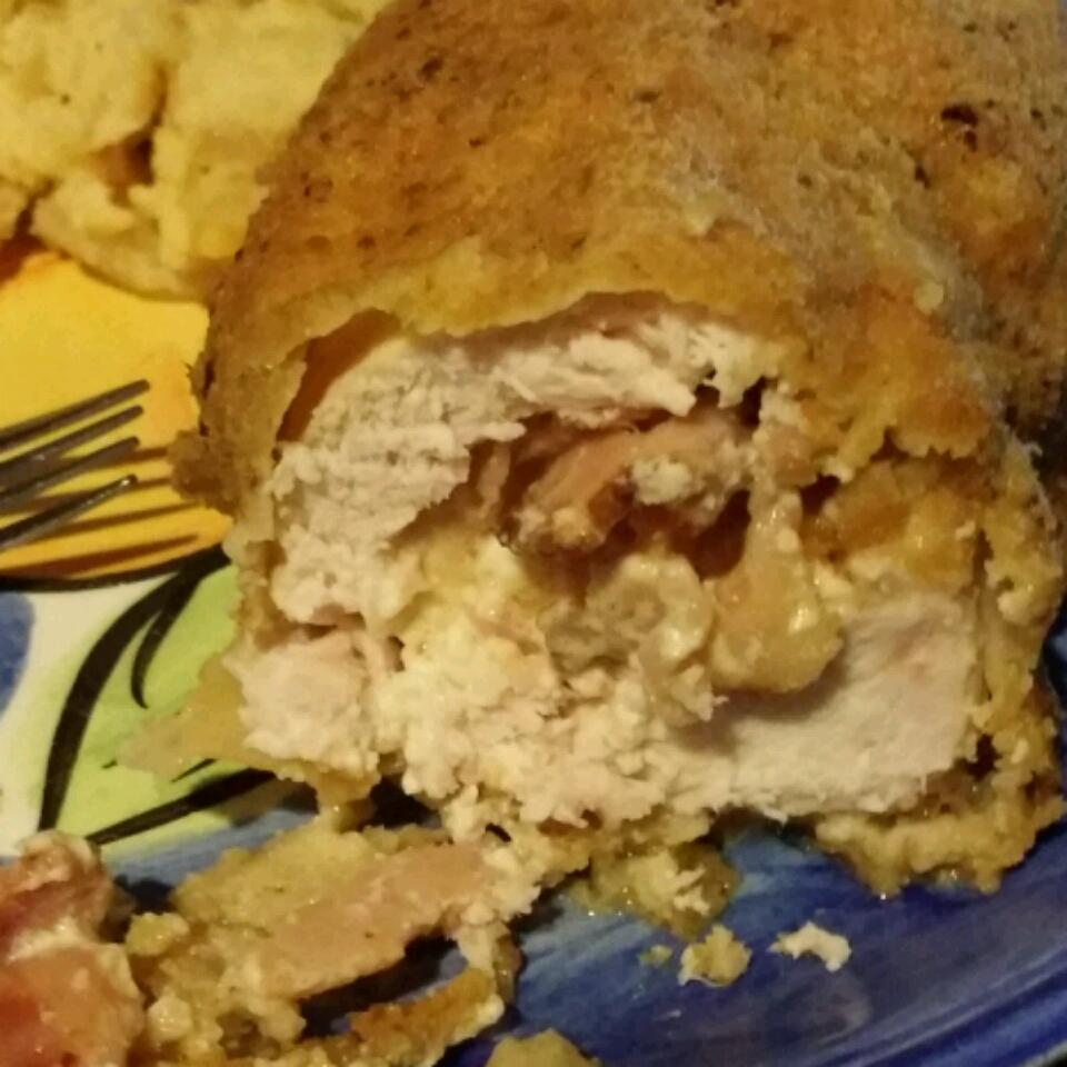 Feta and Bacon Stuffed Chicken with Onion Mashed Potatoes 