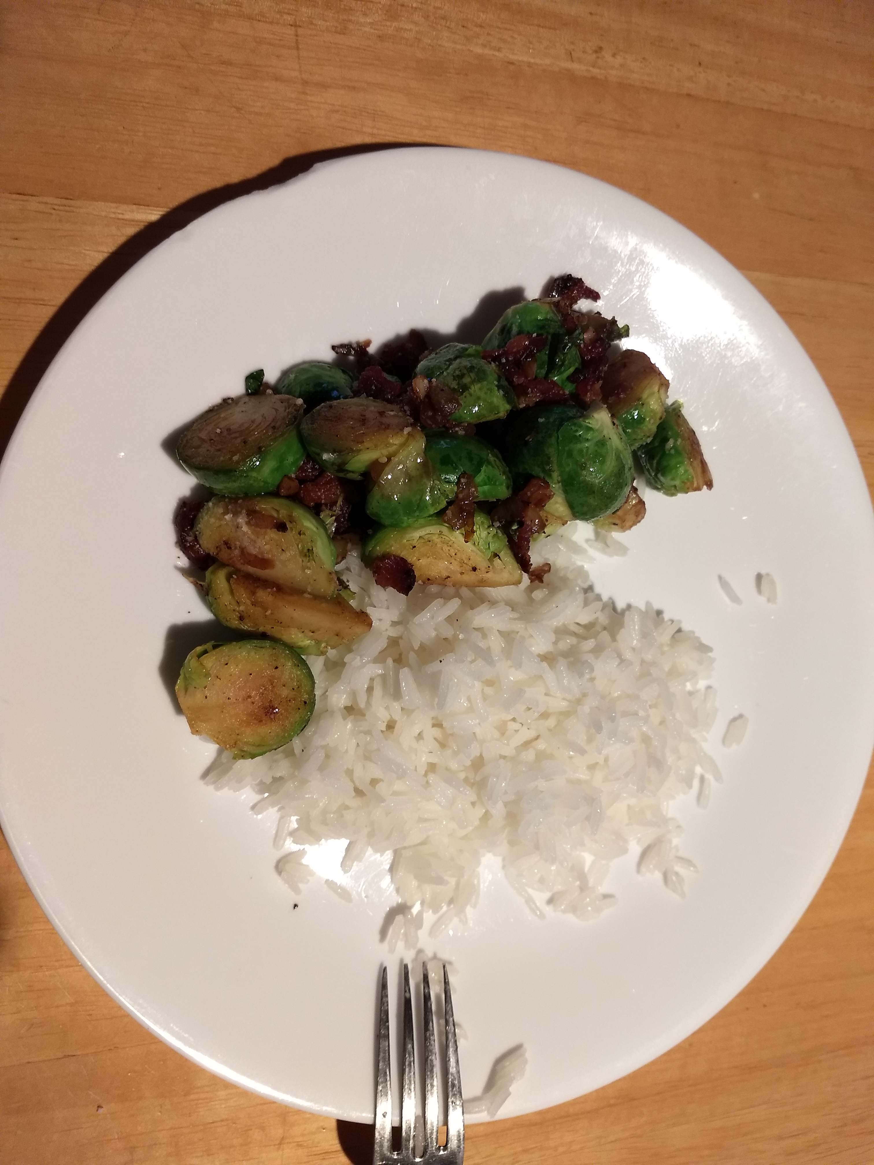 Sauteed Brussels Sprouts with Bacon and Onions 