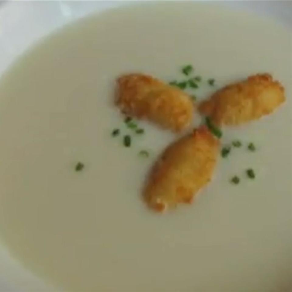 Cauliflower Soup with Blue Cheese Fritters Chef John