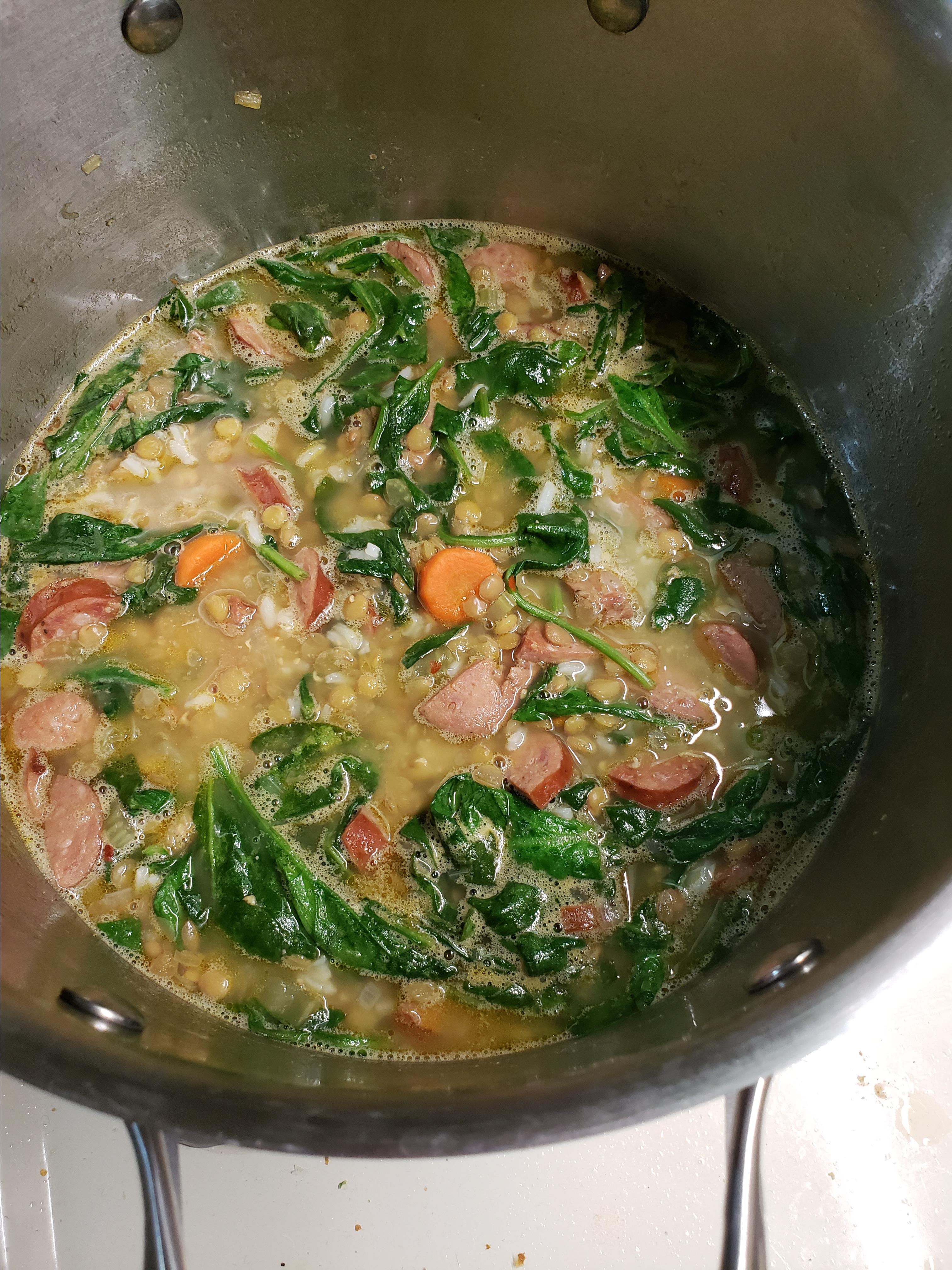 Spinach Lentil Soup 