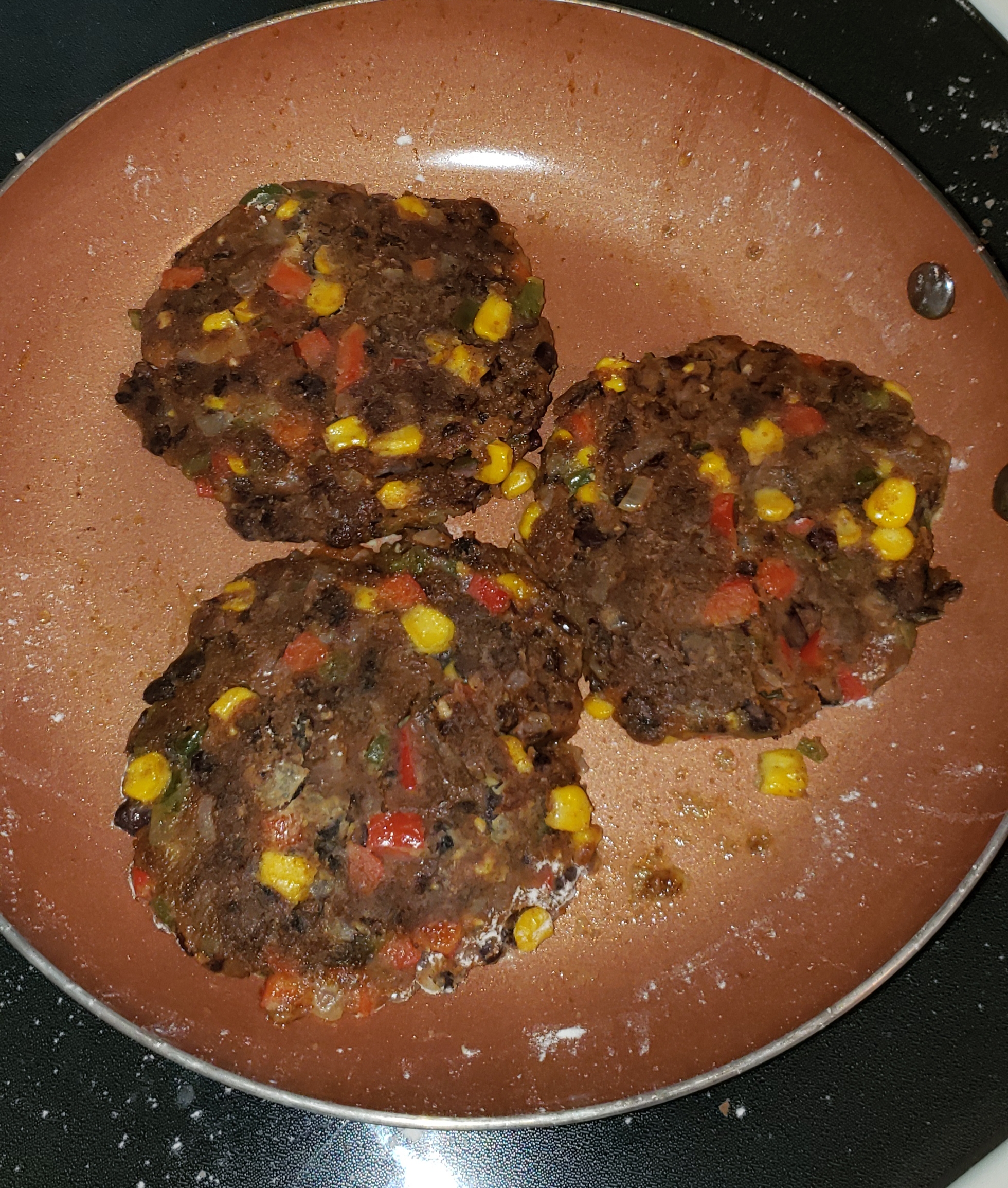 Spicy Black Bean and Corn Burgers 