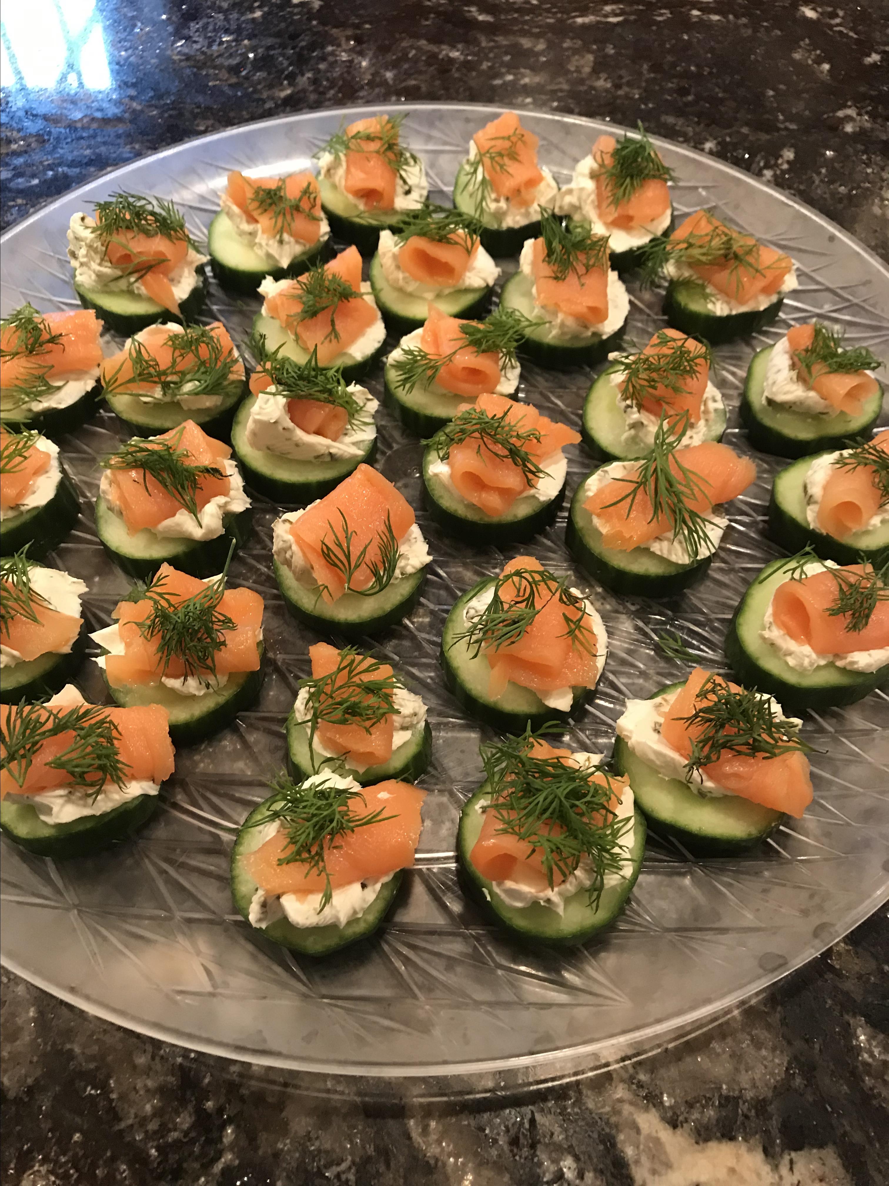 Cucumber Cups with Dill Cream and Smoked Salmon Sue Toth