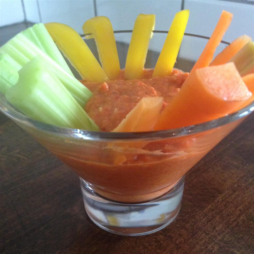 Spiced Sweet Roasted Red Pepper Hummus 