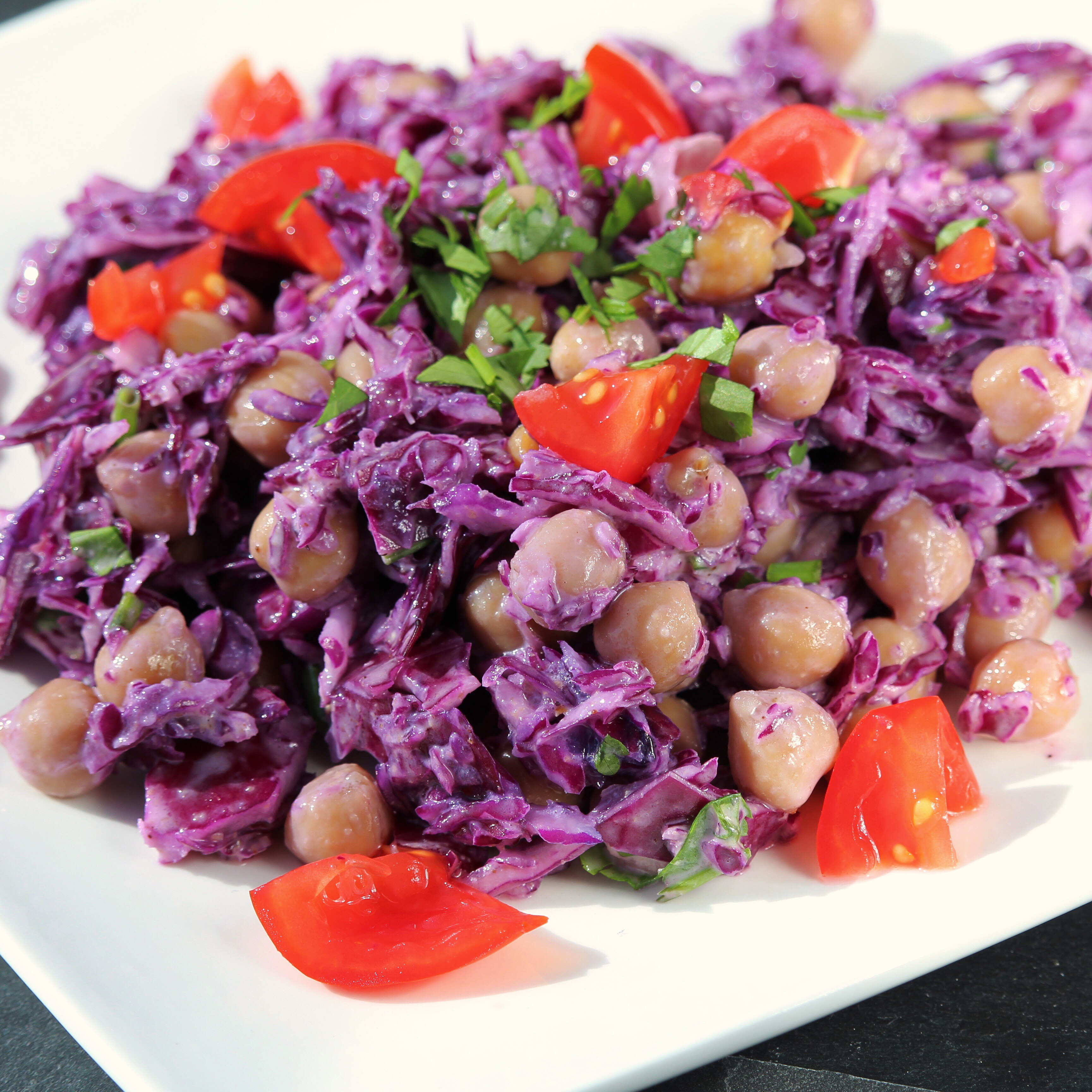 Red Cabbage and Chickpea Salad 
