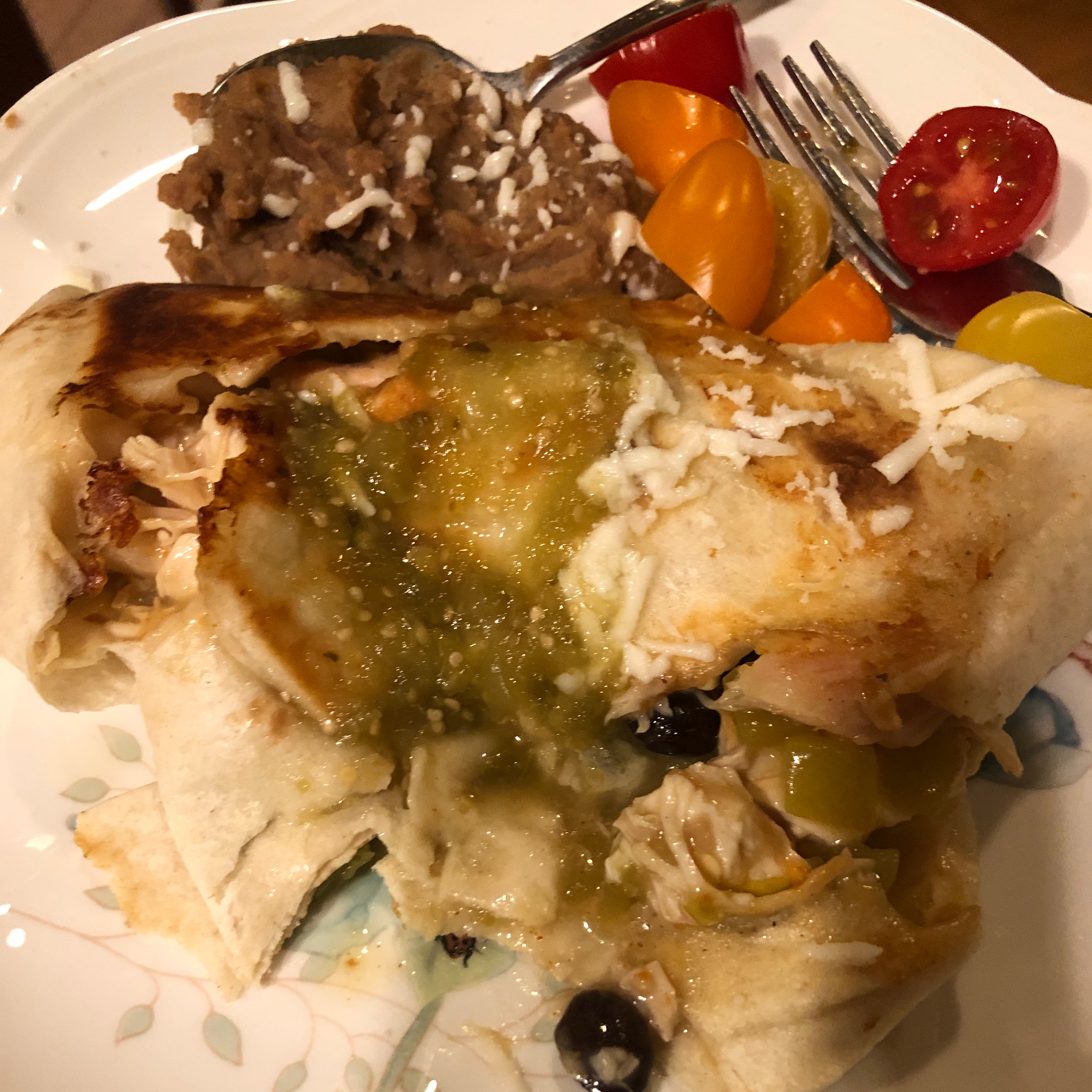 Chicken Chimichangas with Green Sauce 