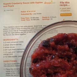 Superb Cranberry Sauce with Apples and Pears NE1canCook