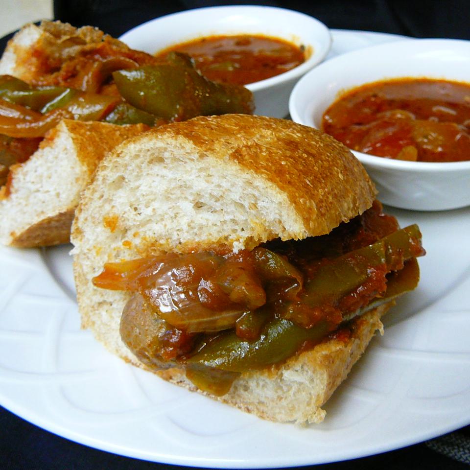 Sausage, Pepper, and Onion Sandwiches 
