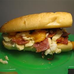 Scrambled Egg and Pepperoni Submarine Sandwich WannaBeChef